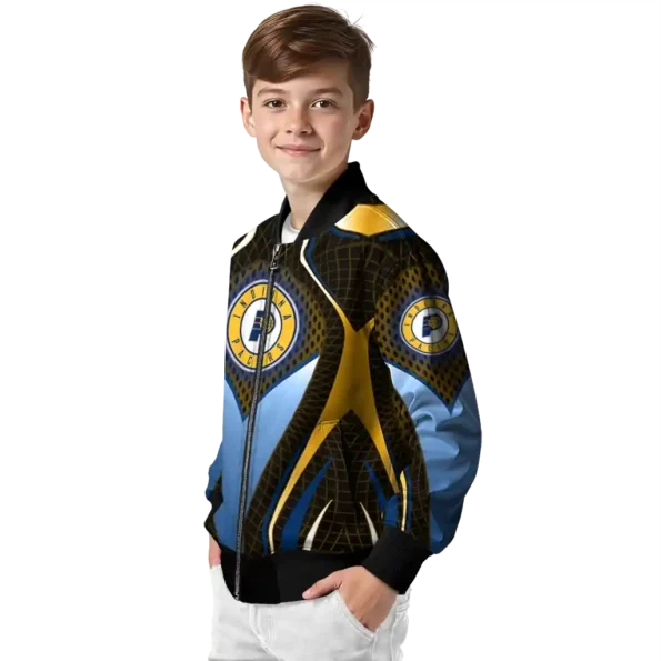 personalized indiana pacers mesh chest black bomber jacket trendy