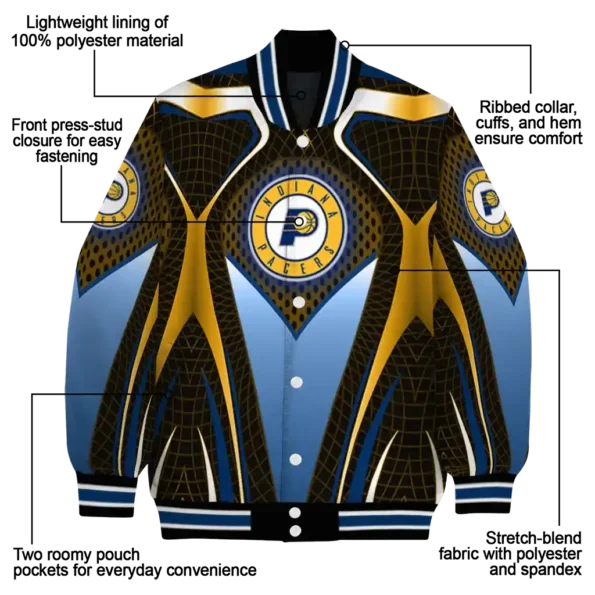 personalized indiana pacers mesh chest black varsity jacket new arrival.webp