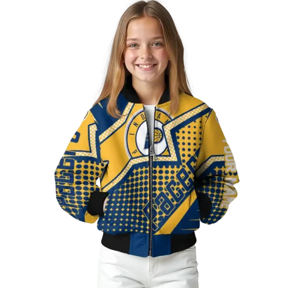 personalized indiana pacers star burst blue bomber jacket top rated