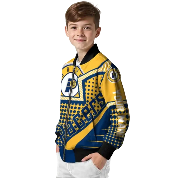 personalized indiana pacers star burst blue bomber jacket trendy