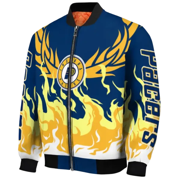 personalized indiana pacers winged blaze blue white bomber jacket best selling