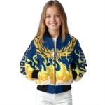 personalized indiana pacers winged blaze blue white bomber jacket best selling