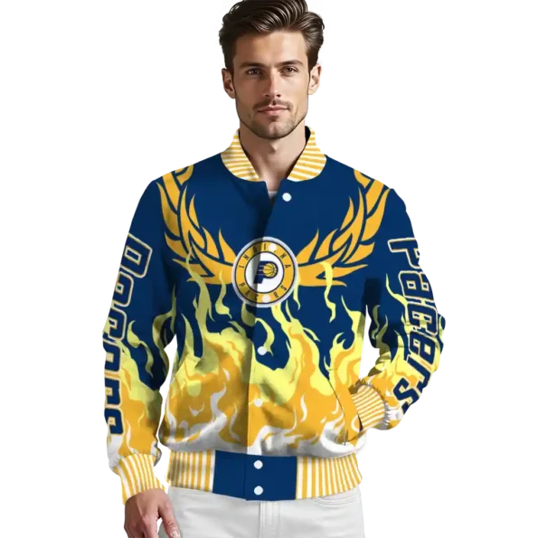 personalized indiana pacers winged blaze blue white varsity jacket high quality.webp