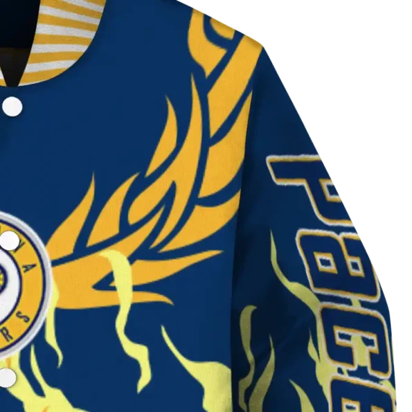 personalized indiana pacers winged blaze blue white varsity jacket premium grade.webp
