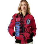 personalized los angeles clippers hexagon cluster red black bomber jacket best selling