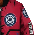 personalized los angeles clippers hexagon cluster red black bomber jacket best selling