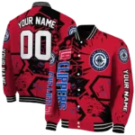 personalized los angeles clippers hexagon cluster red black varsity jacket best selling.webp
