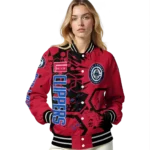 personalized los angeles clippers hexagon cluster red black varsity jacket best selling.webp