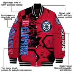 personalized los angeles clippers hexagon cluster red black varsity jacket best selling.webp