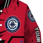personalized los angeles clippers hexagon cluster red black varsity jacket best selling.webp