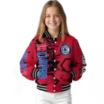 personalized los angeles clippers hexagon cluster red black varsity jacket best selling.webp
