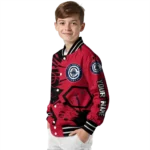 personalized los angeles clippers hexagon cluster red black varsity jacket best selling.webp