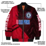 personalized los angeles clippers hexagon mesh red black bomber jacket best selling