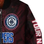 personalized los angeles clippers hexagon mesh red black bomber jacket best selling