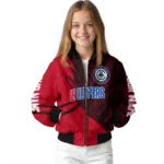 personalized los angeles clippers hexagon mesh red black bomber jacket best selling