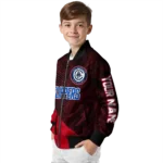 personalized los angeles clippers hexagon mesh red black bomber jacket best selling
