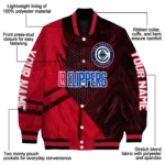 personalized los angeles clippers hexagon mesh red black varsity jacket best selling.webp