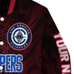 personalized los angeles clippers hexagon mesh red black varsity jacket best selling.webp