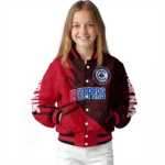 personalized los angeles clippers hexagon mesh red black varsity jacket best selling.webp