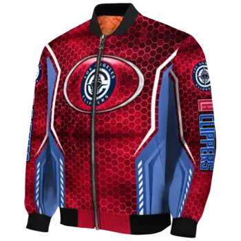 personalized los angeles clippers power plate red bomber jacket best selling