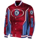 personalized los angeles clippers power plate red varsity jacket best selling.webp