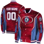 personalized los angeles clippers power plate red varsity jacket best selling.webp