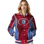 personalized los angeles clippers power plate red varsity jacket best selling.webp