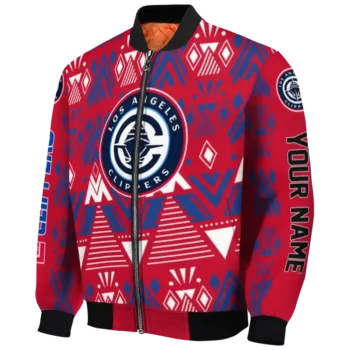 personalized los angeles clippers pyramid shapes red bomber jacket best selling