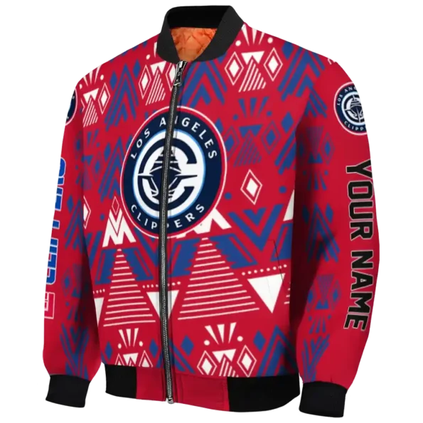 personalized los angeles clippers pyramid shapes red bomber jacket best selling