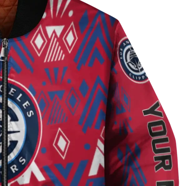 personalized los angeles clippers pyramid shapes red bomber jacket premium grade