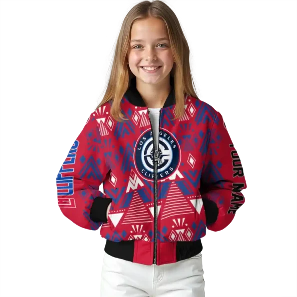 personalized los angeles clippers pyramid shapes red bomber jacket top rated