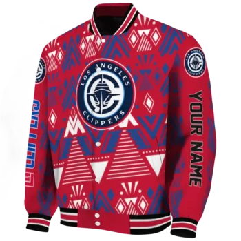personalized los angeles clippers pyramid shapes red varsity jacket best selling.webp