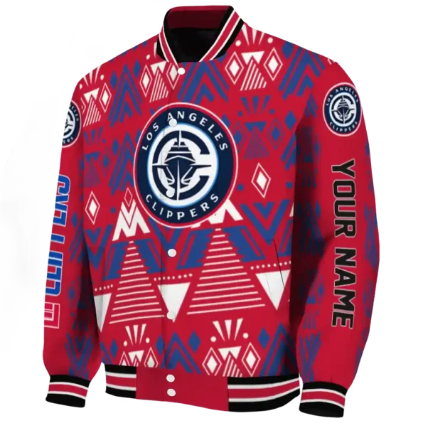 personalized los angeles clippers pyramid shapes red varsity jacket best selling.webp