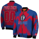 personalized los angeles clippers spider mark red bomber jacket best selling