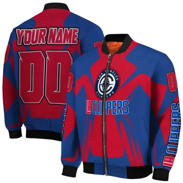 personalized los angeles clippers spider mark red bomber jacket fashion forward