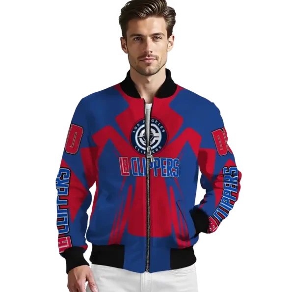 personalized los angeles clippers spider mark red bomber jacket high quality
