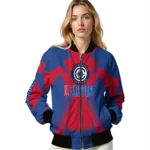 personalized los angeles clippers spider mark red bomber jacket best selling