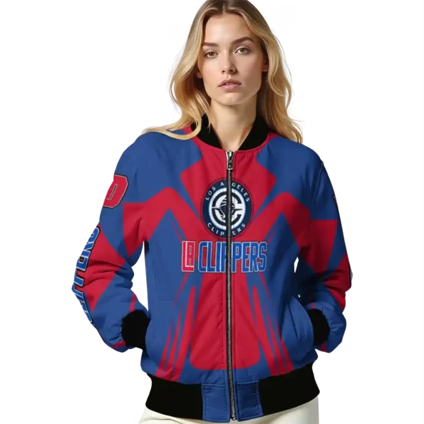 personalized los angeles clippers spider mark red bomber jacket latest model