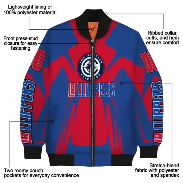 personalized los angeles clippers spider mark red bomber jacket new arrival