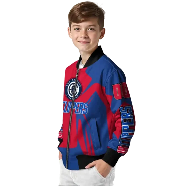 personalized los angeles clippers spider mark red bomber jacket trendy