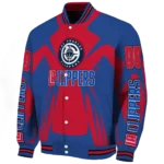 personalized los angeles clippers spider mark red varsity jacket best selling.webp