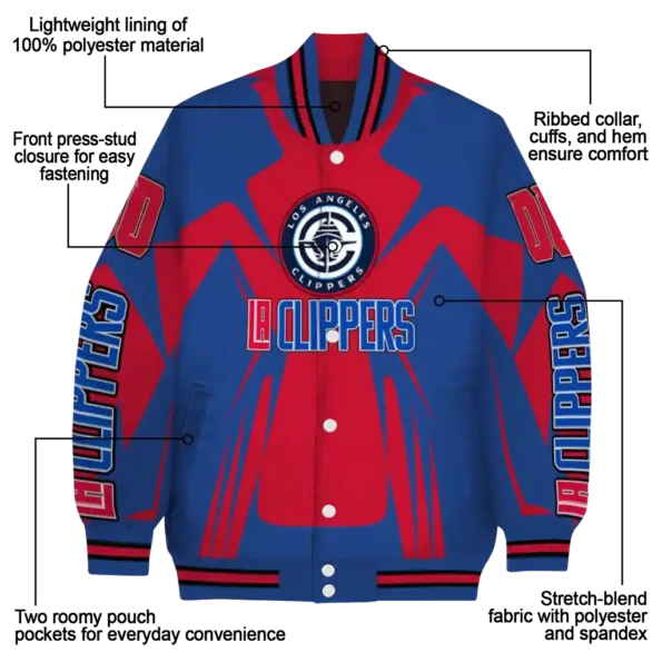 personalized los angeles clippers spider mark red varsity jacket new arrival.webp