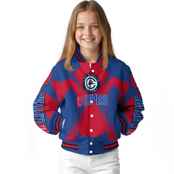 personalized los angeles clippers spider mark red varsity jacket top rated.webp