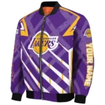 personalized los angeles lakers chevron angles purple bomber jacket best selling