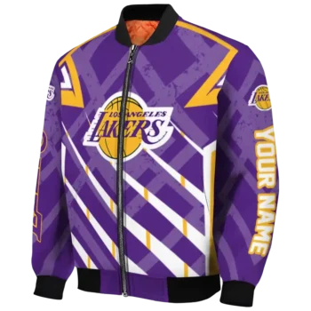 personalized los angeles lakers chevron angles purple bomber jacket best selling
