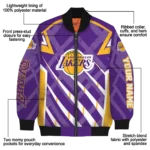 personalized los angeles lakers chevron angles purple bomber jacket best selling