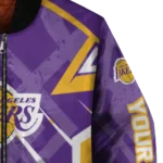 personalized los angeles lakers chevron angles purple bomber jacket best selling