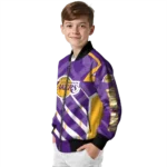 personalized los angeles lakers chevron angles purple bomber jacket best selling