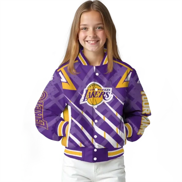 personalized los angeles lakers chevron angles purple varsity jacket top rated.webp