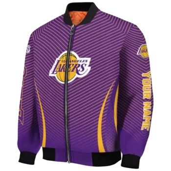 personalized los angeles lakers chevron arrow purple bomber jacket best selling